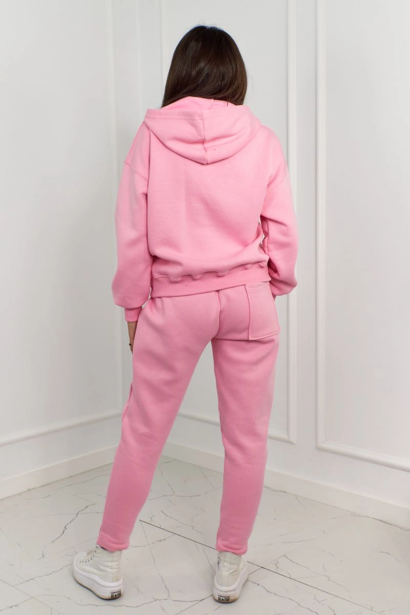 Insulated set sweatshirt + trousers light pink