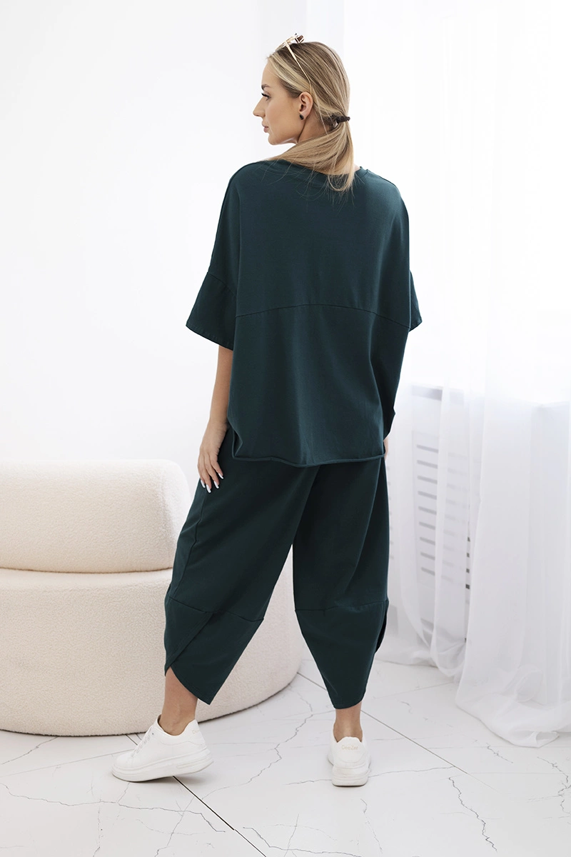 Kesi Włoski Cotton set blouse + trousers dark powder pink