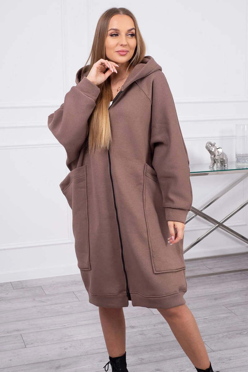 Oversize insulated mocha sweatshirt