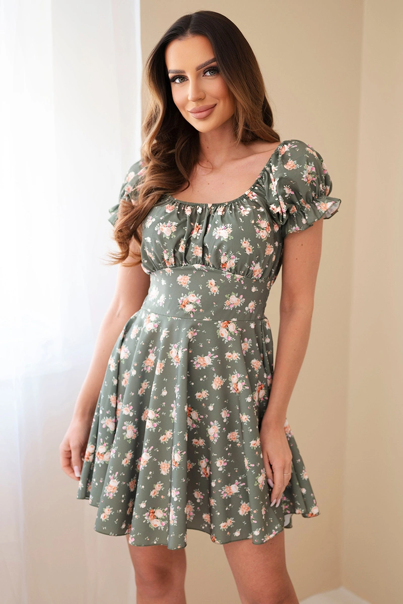 Дамска рокля Kesi с флорален принт и еластична талия