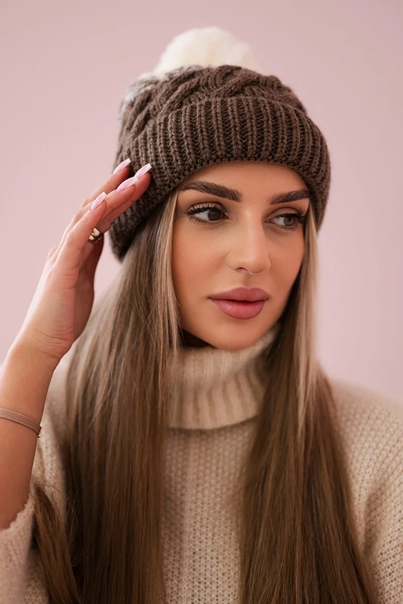 marka niezdefiniowana Čapica s fleece Ilona K218 cappuccino+ecru
