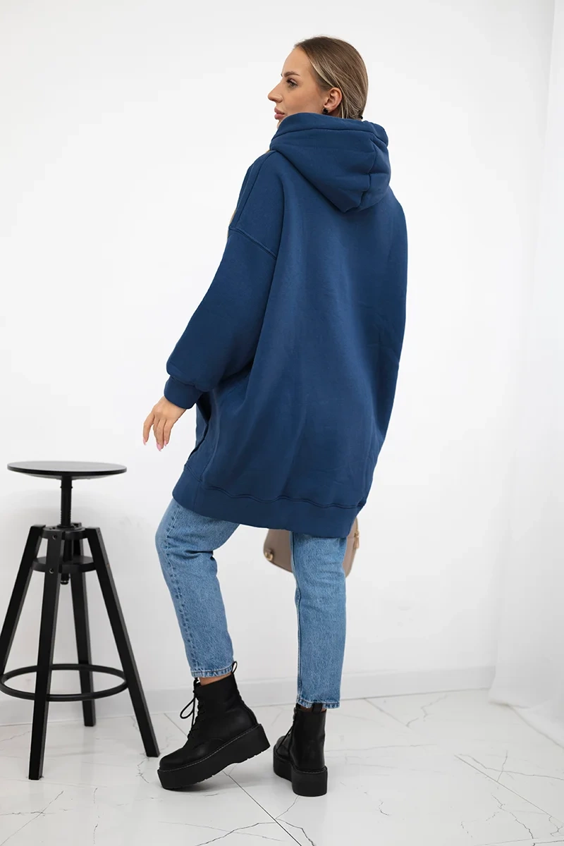 Insulated sweatshirt with embroidered inscription oversize jeans