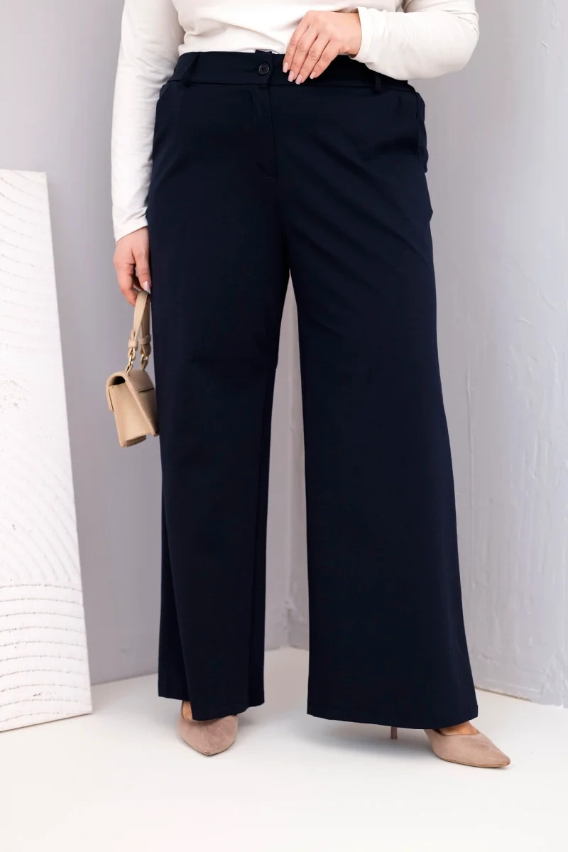 Plus size nohavice s vysokým pásom