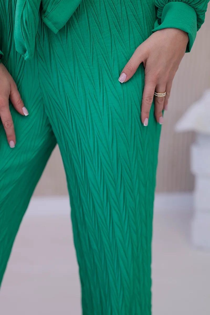 2-piece pleated set light green