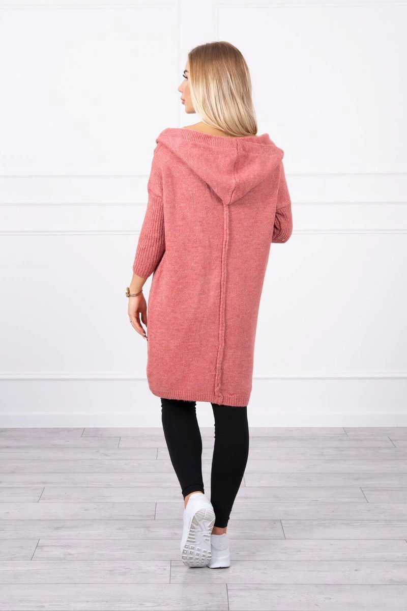 Hooded sweater dark pink