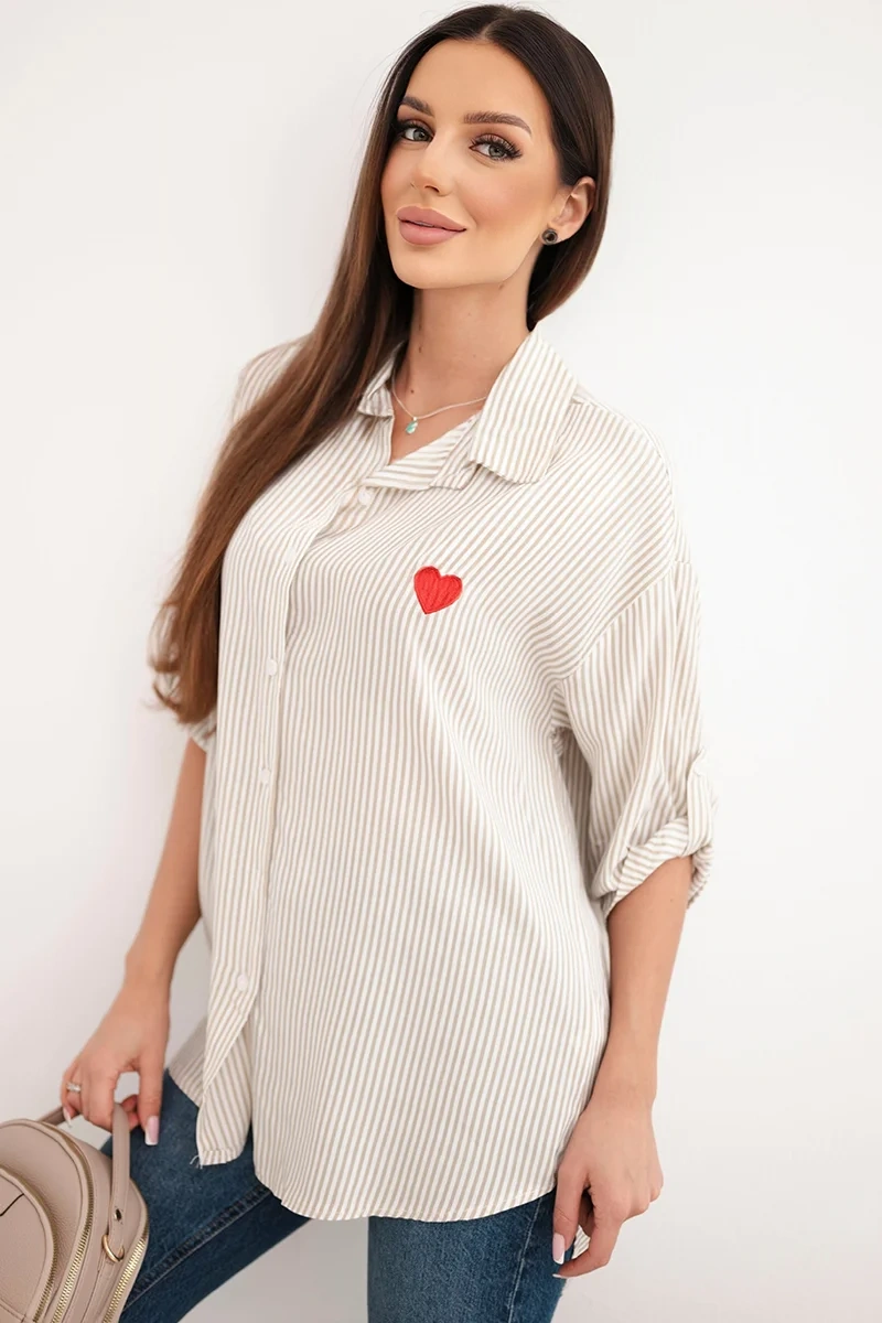 Dámská viskózová košile s krajkovými rukávy