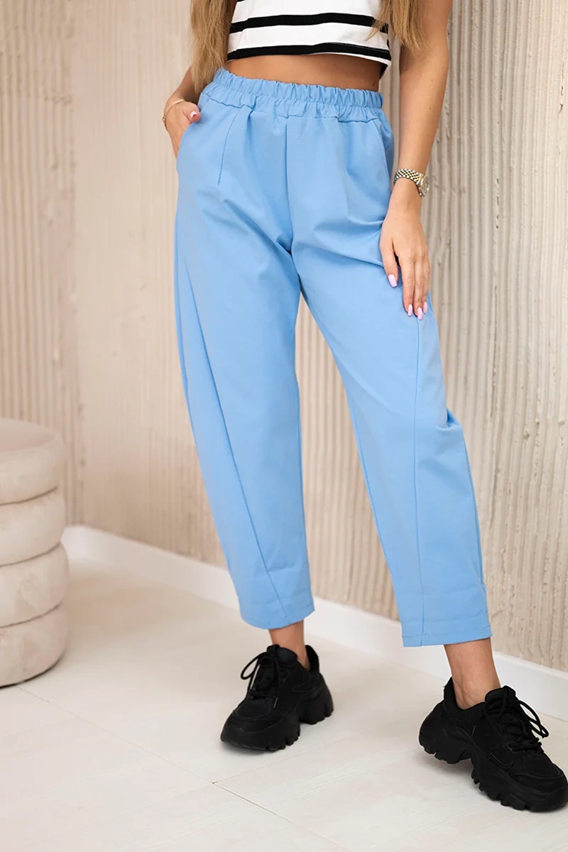 Kesi Włoski Trousers with pockets Summer Punto blue