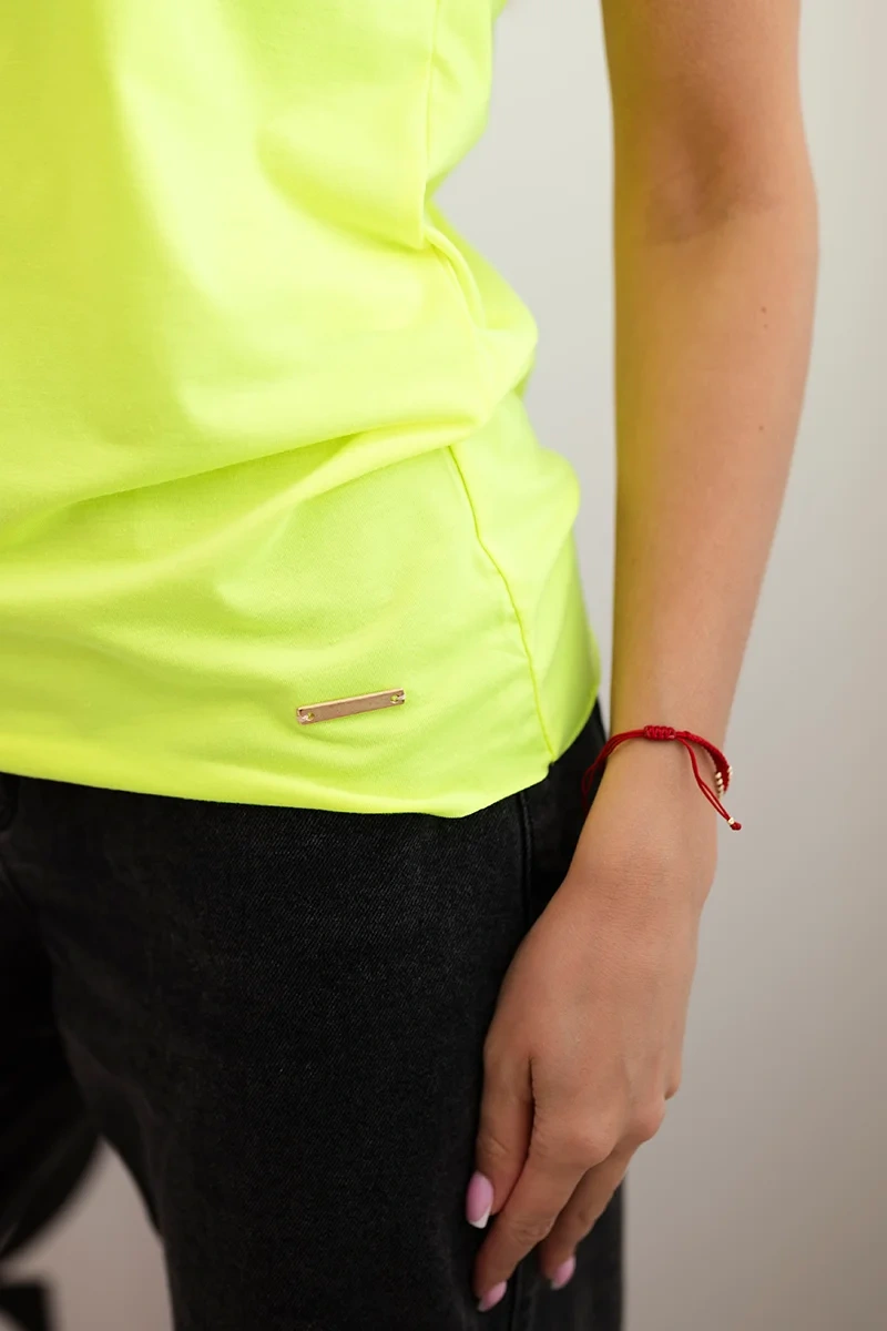 Kesi Dámska blúzka s krátkym rukávom basic žltý neon