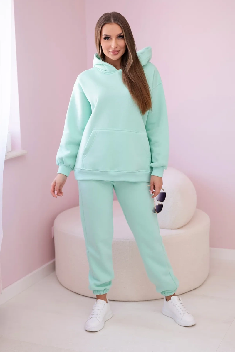 Cotton set with mint print