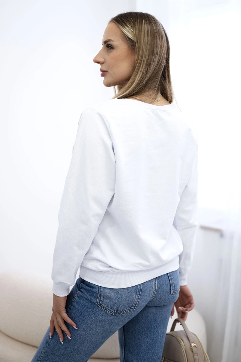 White sweatshirt with print