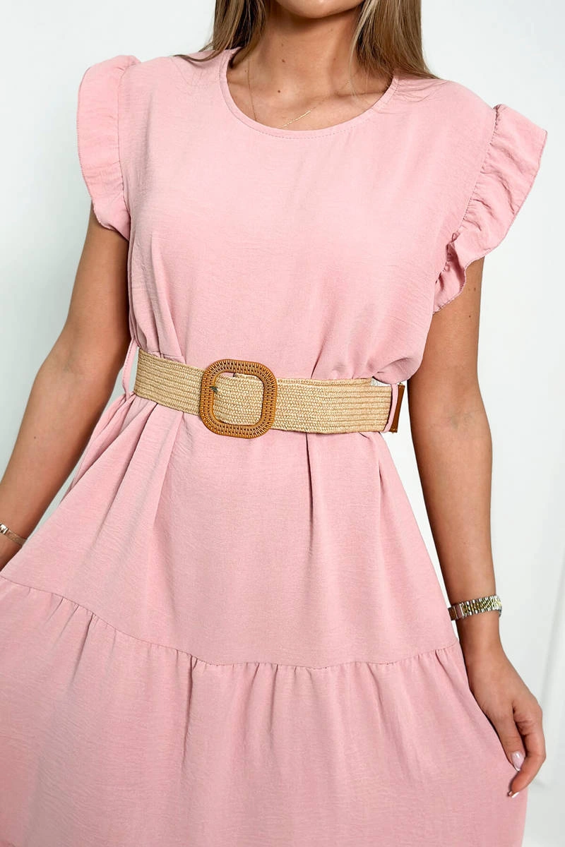 Dress with frills powder pink
