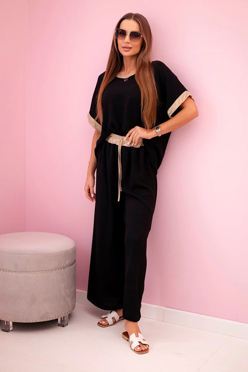 Kesi Włoski Viscose set with golden trim black