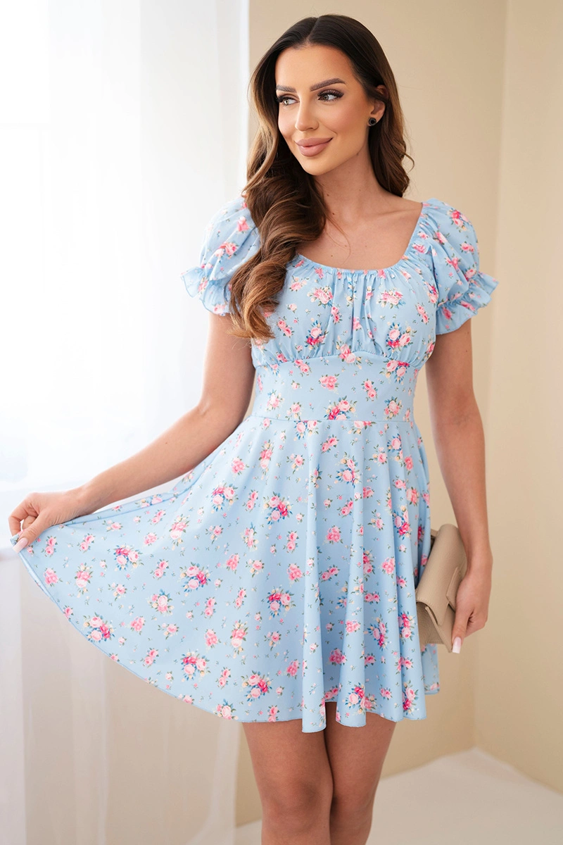 Синя рокля с шарки Kesi