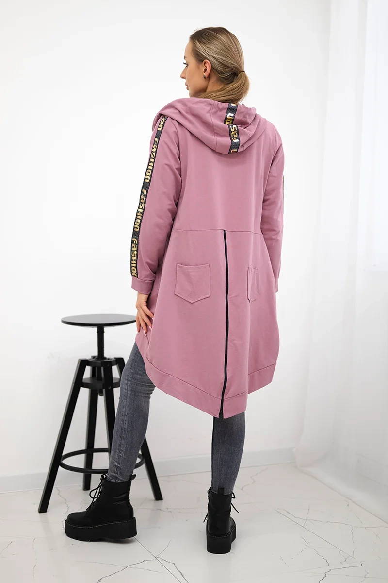 Sweatshirt with back zip dark pink