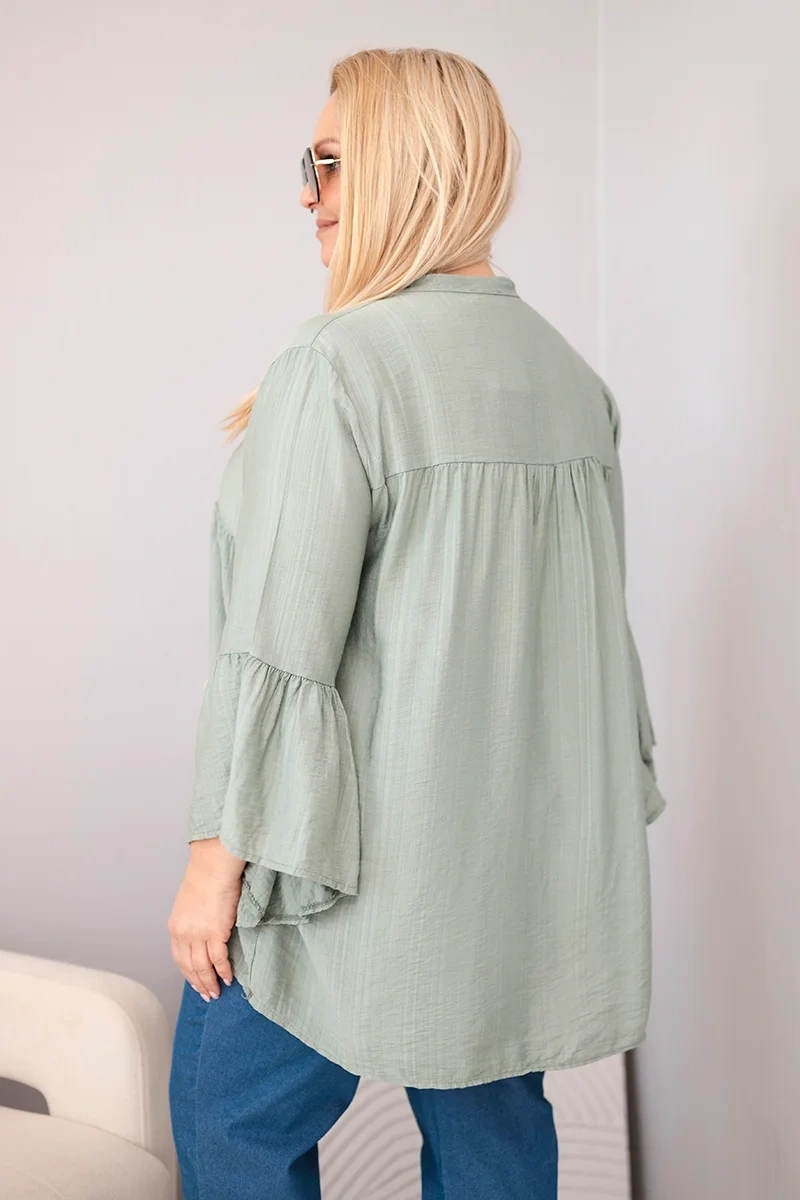 Dámska blúzka Kesi Plus Size s volánovými rukávmi