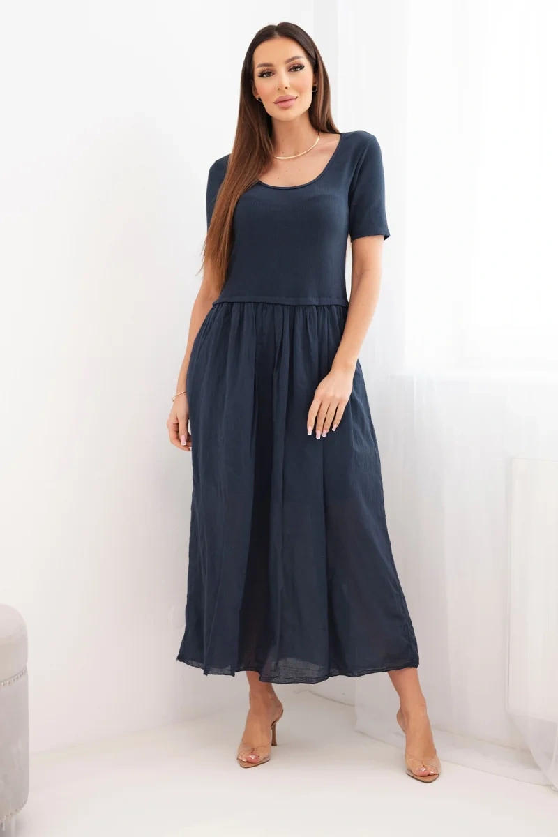 Kesi dámské bavlněné midi šaty s krátkými rukávy