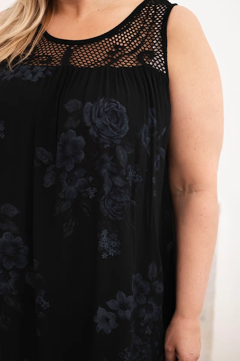 Kesi kvetinové šaty s čipkou plus size