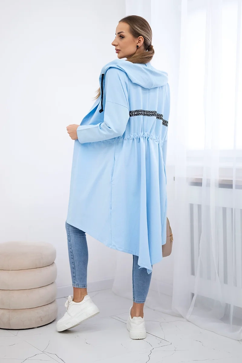 Coat with a longer azure back