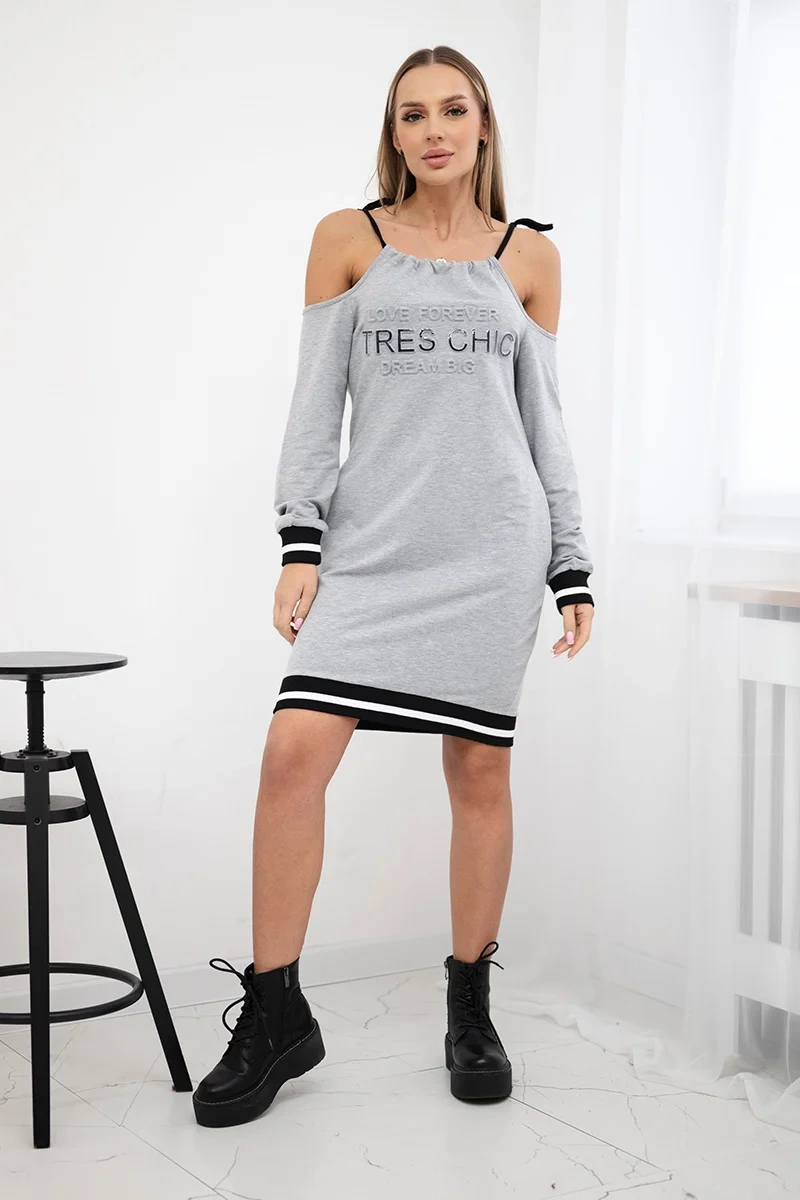 Tres Chic dress gray