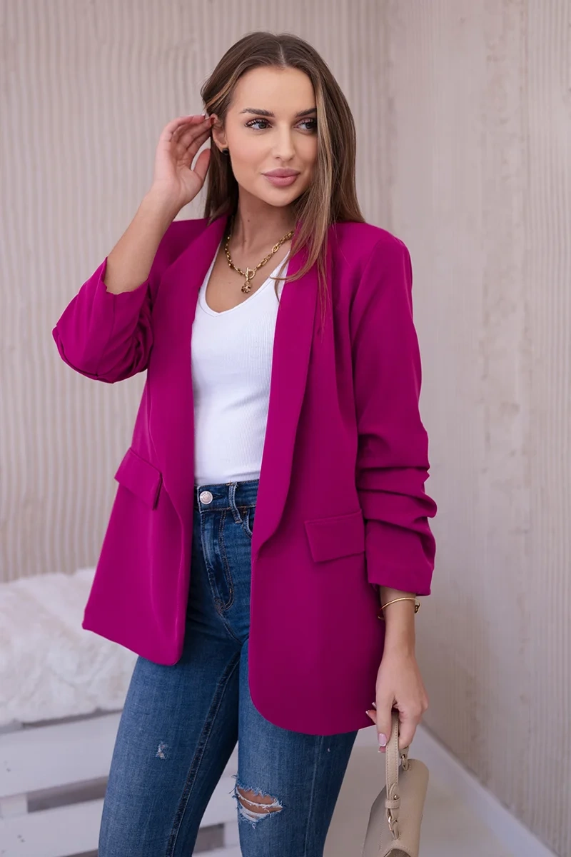 Elegant blazer with lapels dark purple