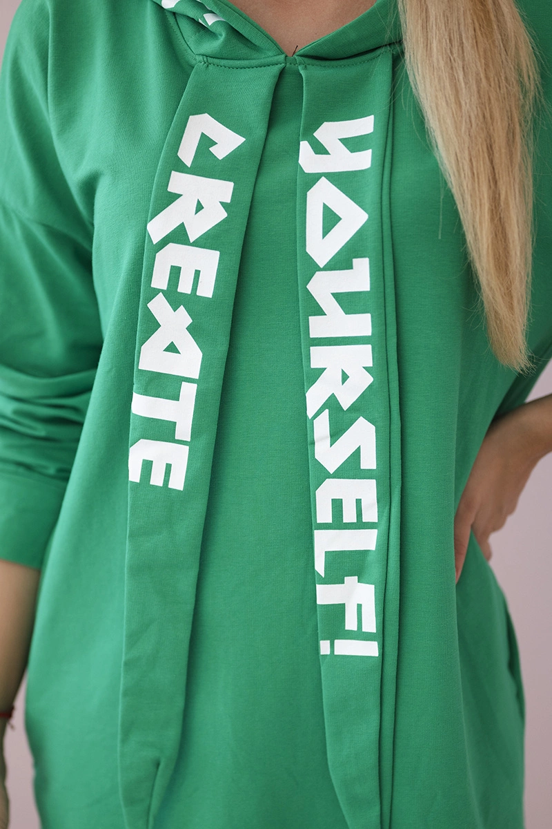 Oversize Hooded Dress Green