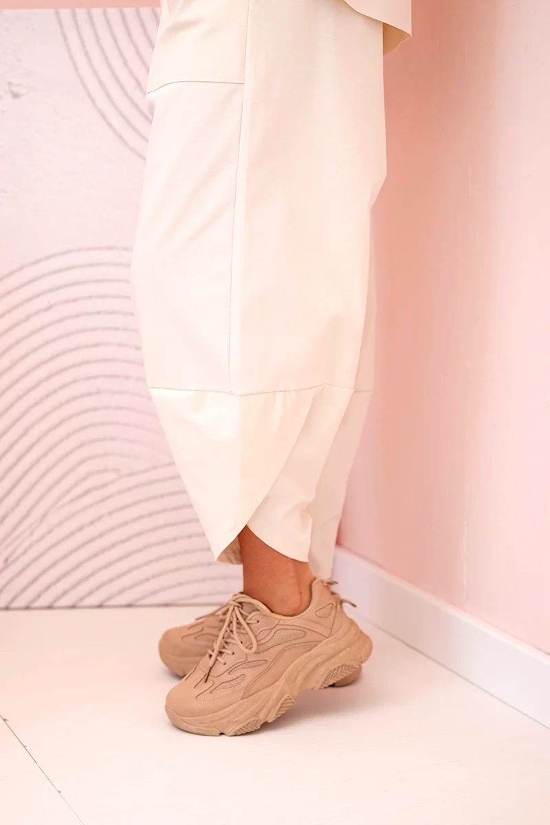 Set of sweatshirt and pants punto light beige
