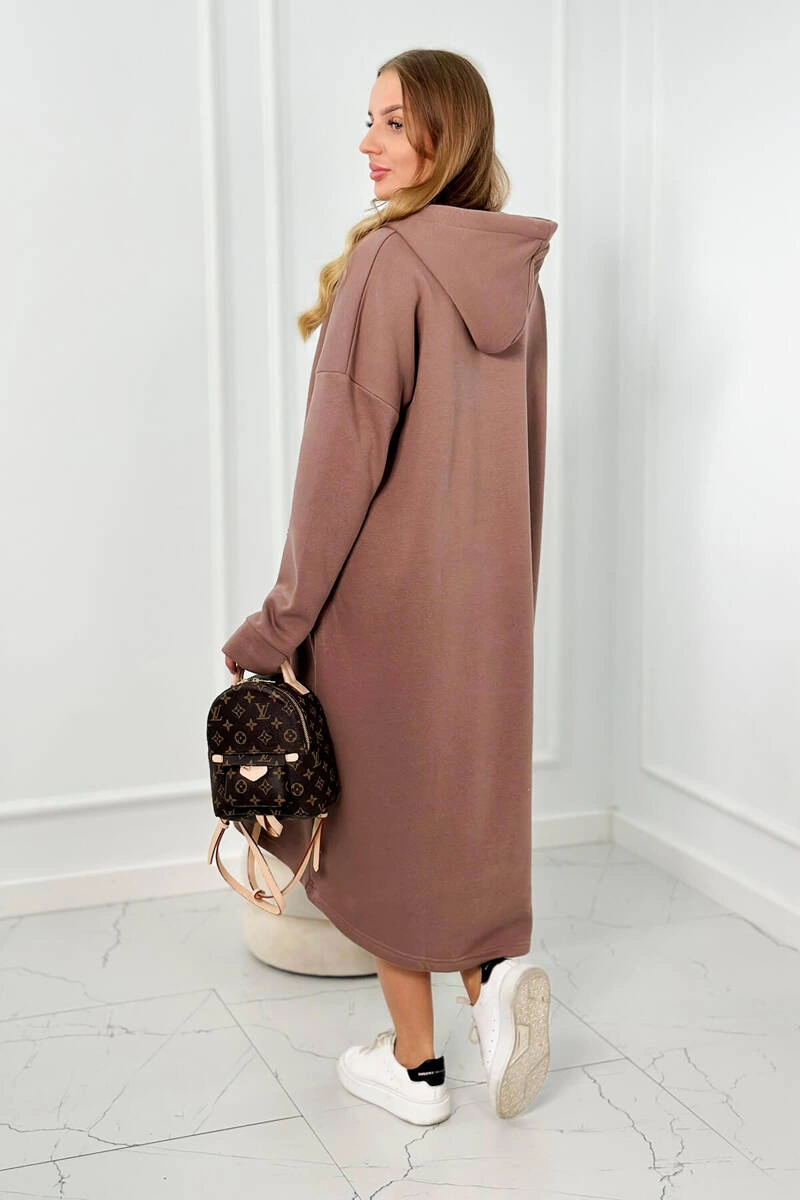 Insulated mocha hooded dress