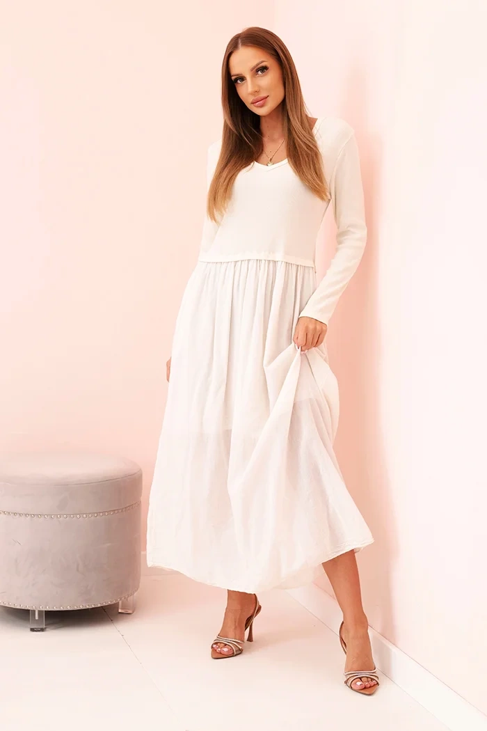 Kesi Włoski Šaty dlhé na ramienkach slivková