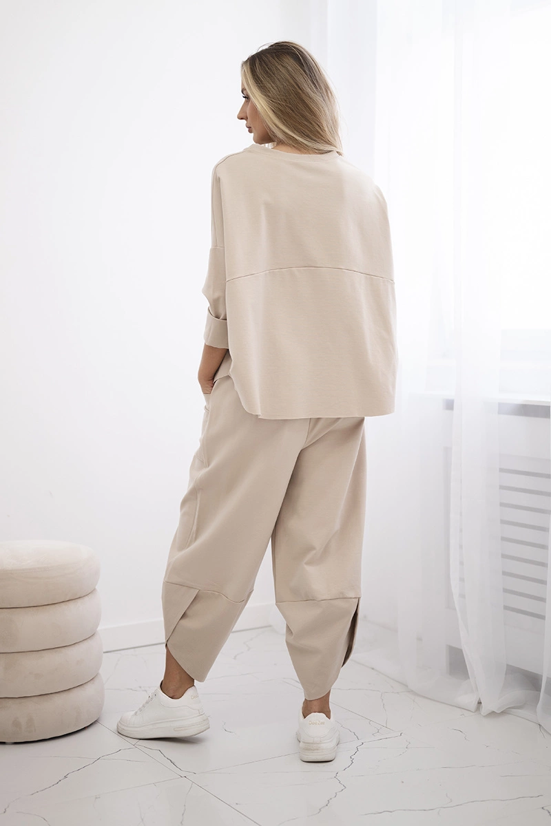 Punto Milano winter sweatshirt + pants beige set