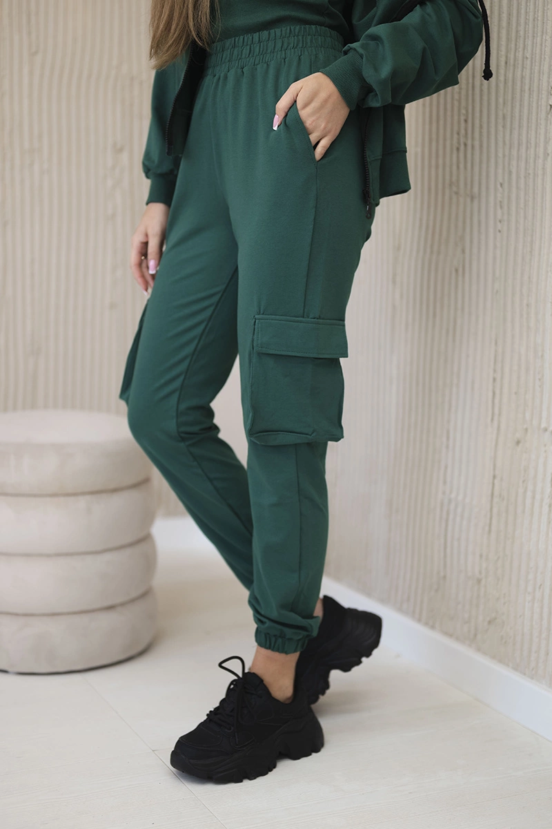 Set 3in1 sweatshirt + top + pants green
