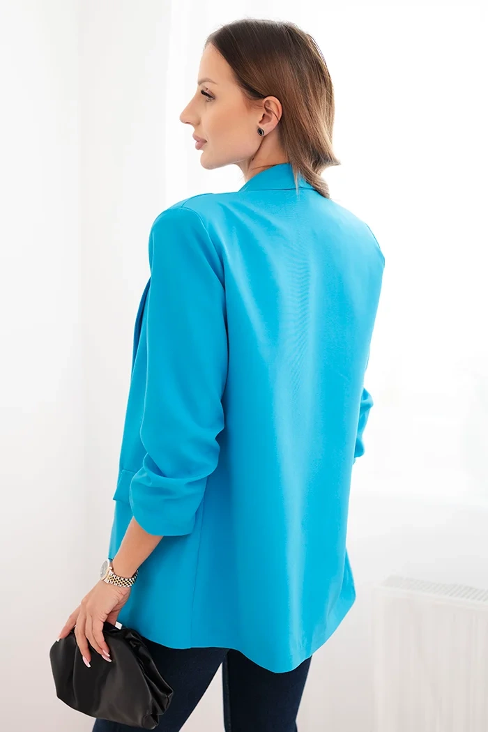 Kesi Włoski Women's unbuttoned blazer with lining S/M turquoise