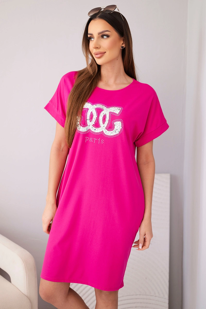 Дамска вискозна рокля с къс ръкав