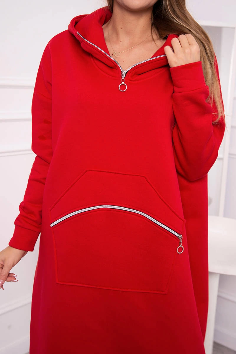 Insulated dress with hood red