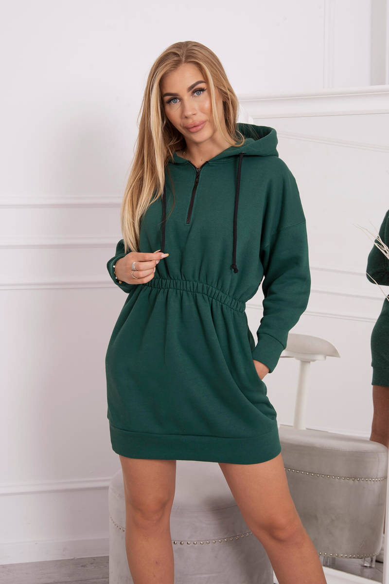 Insulated dress with hood dark green