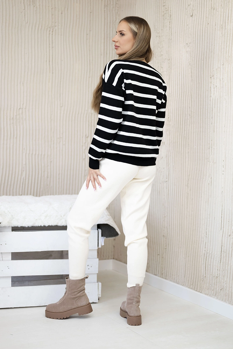 Set of sweaters Striped sweatshirt + Trousers ecru