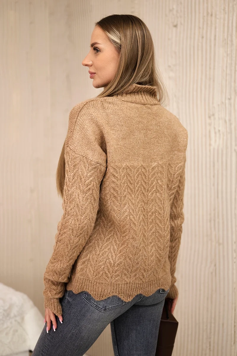 Sweater with decorative Camel ruffle