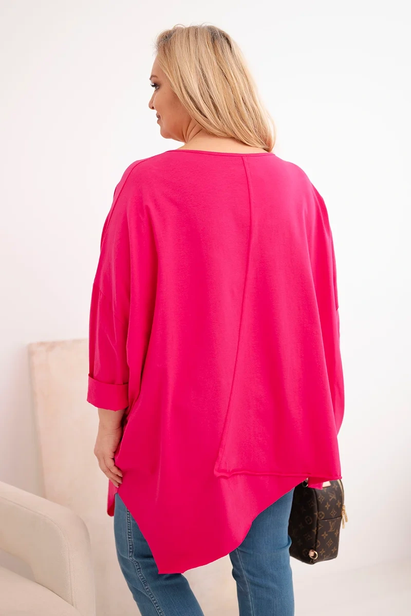 Dámska blúzka Plus Size s asymetrickým lemom