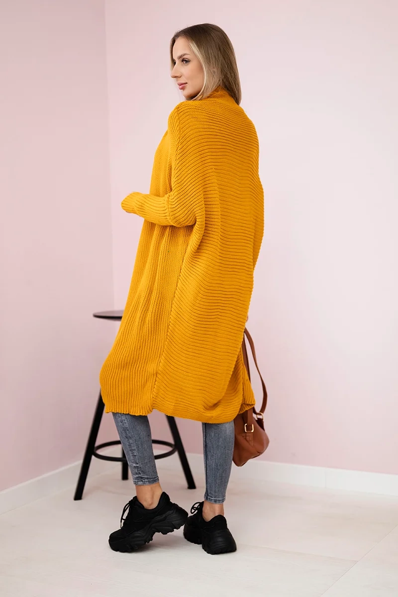 Mustard Sleeve Sweater Made of Bat Sleeve
