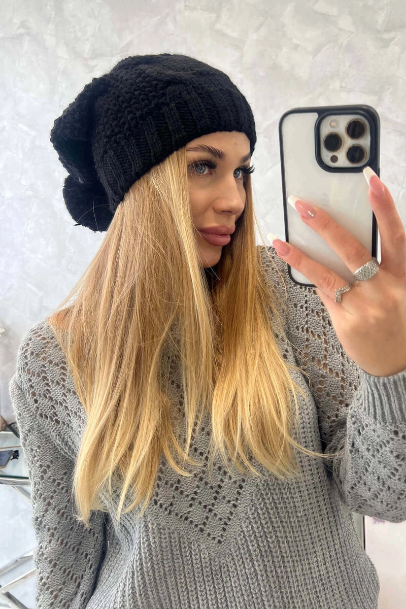 marka niezdefiniowana Cap with fleece Justyna K253 black