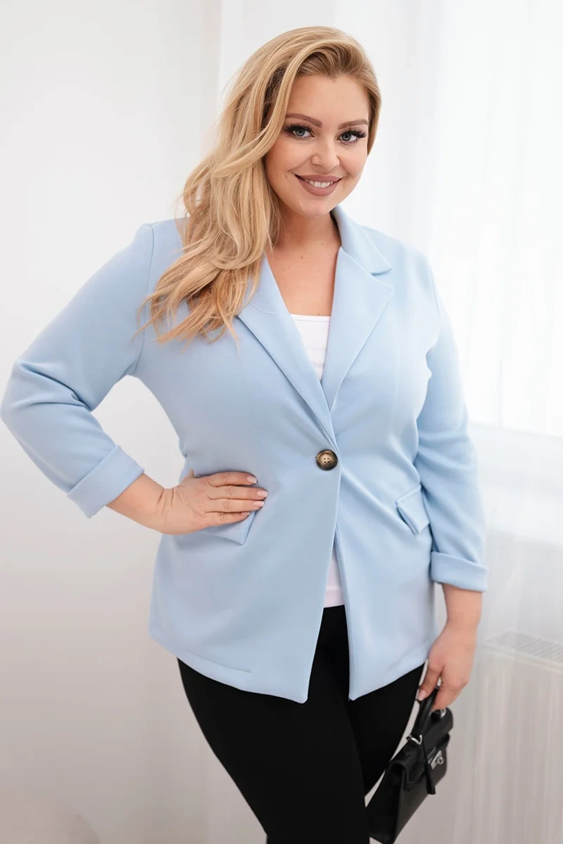 Plus size dámske sako z viskózy