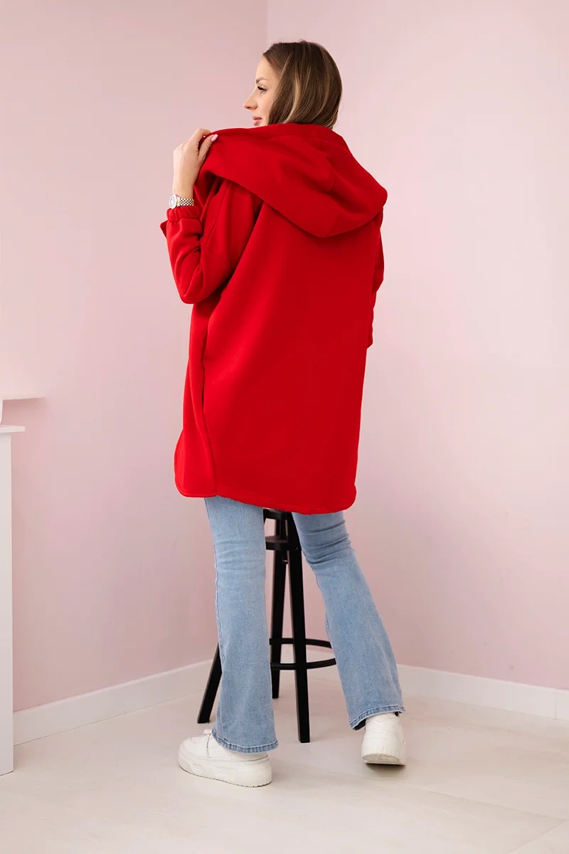 Short zip sweatshirt red