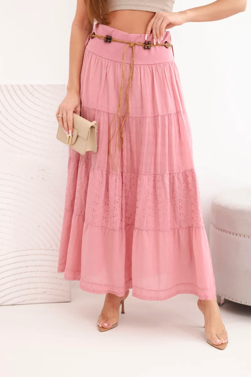 Дамска макси пола с ажурна бродерия