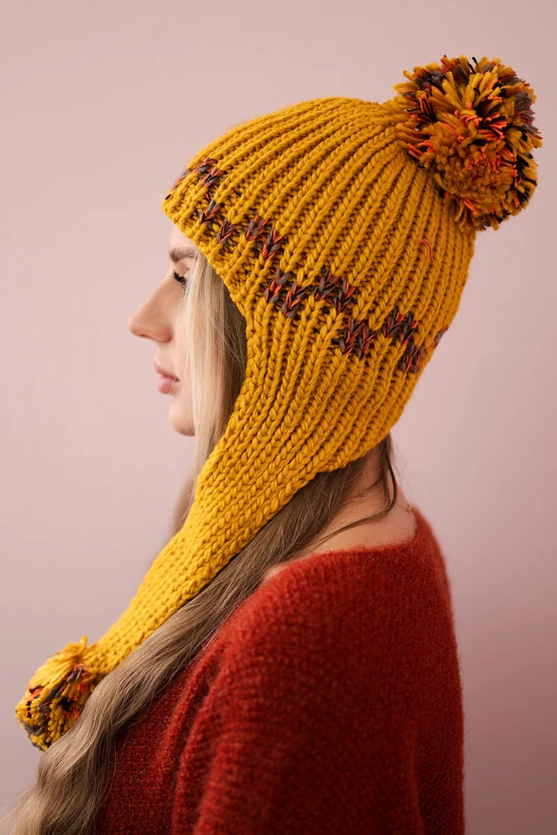 Women&#039;s cap with long ears Nadia K321 mustard