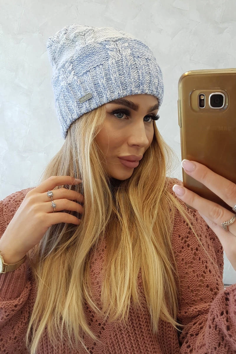 marka niezdefiniowana Čapica s fleece Dolores K303 modrá + biela + džínsy