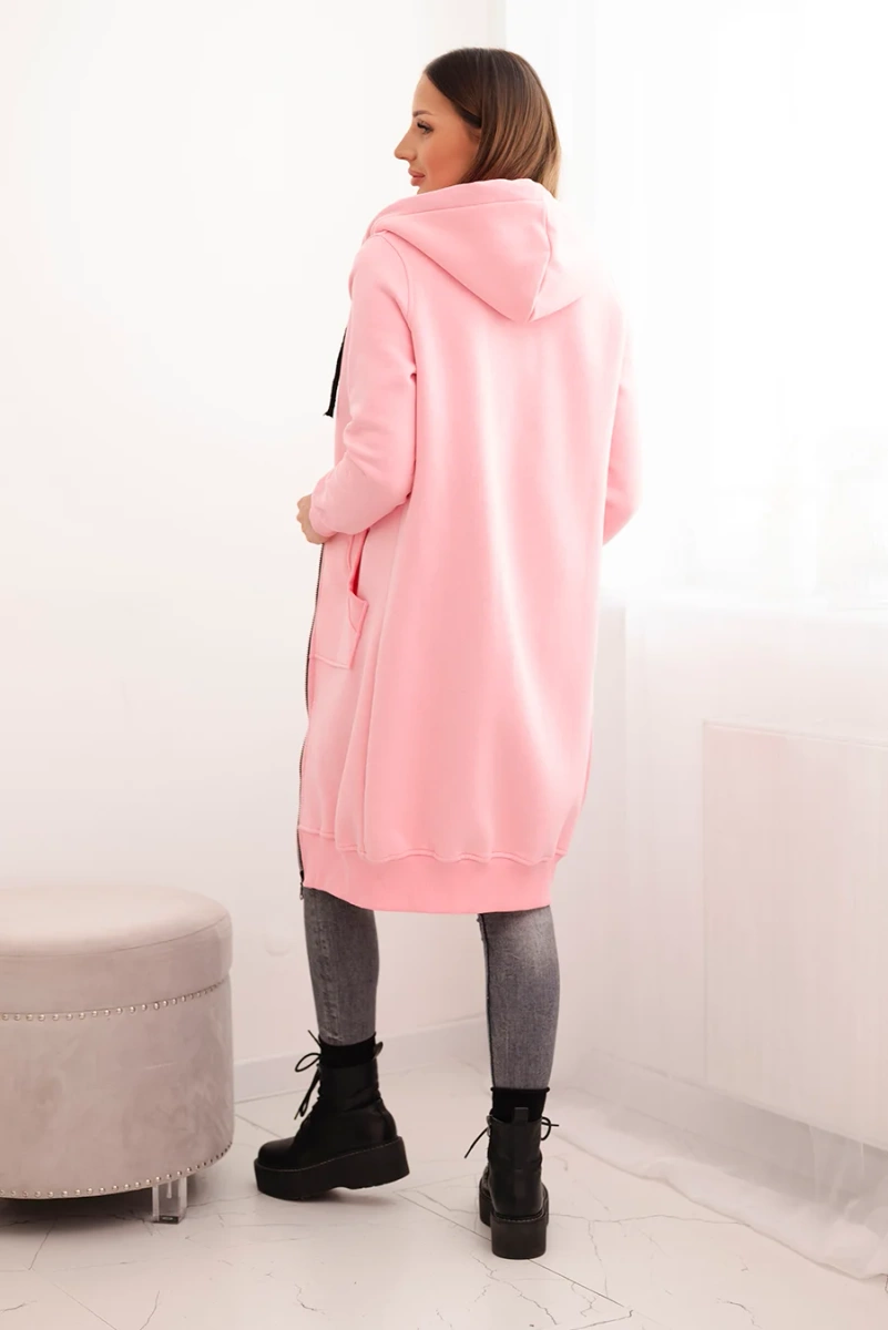 D8m Long Insulated Hooded Sweatshirt - Light Pink