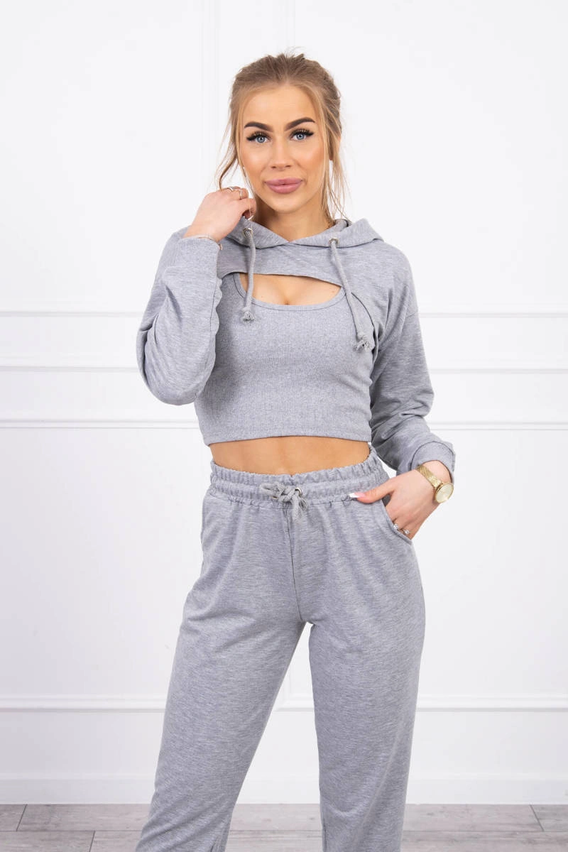 3-piece cotton set gray