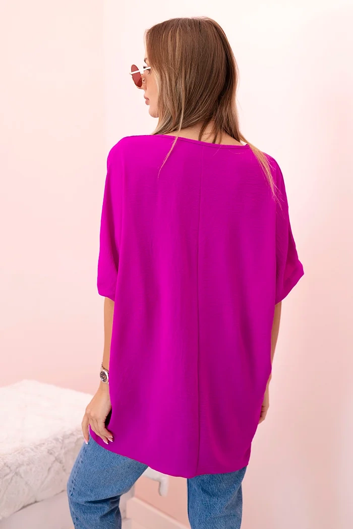 Kesi Włoski Oversized blouse with pendant aubergine