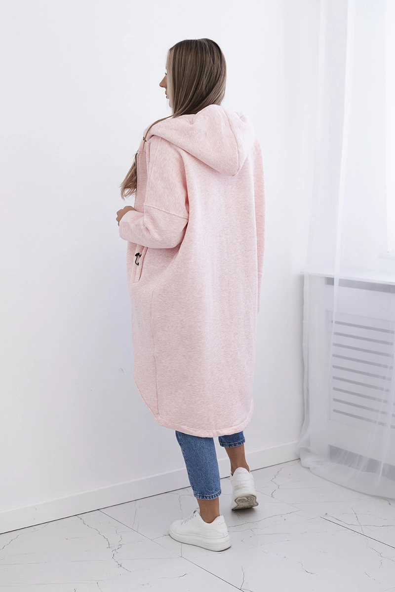Long insulated sweatshirt powder pink melange