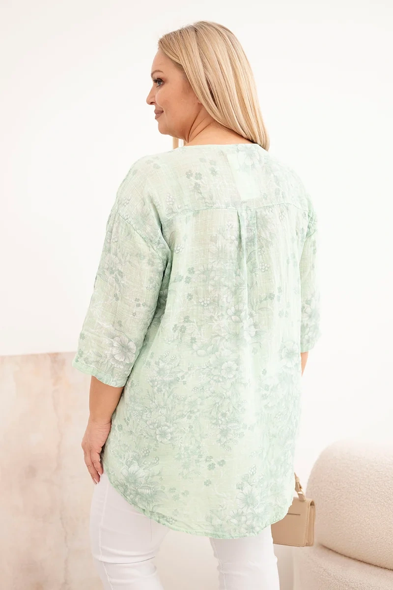 Dámske bavlnené plus-size tričko Kesi Włoski