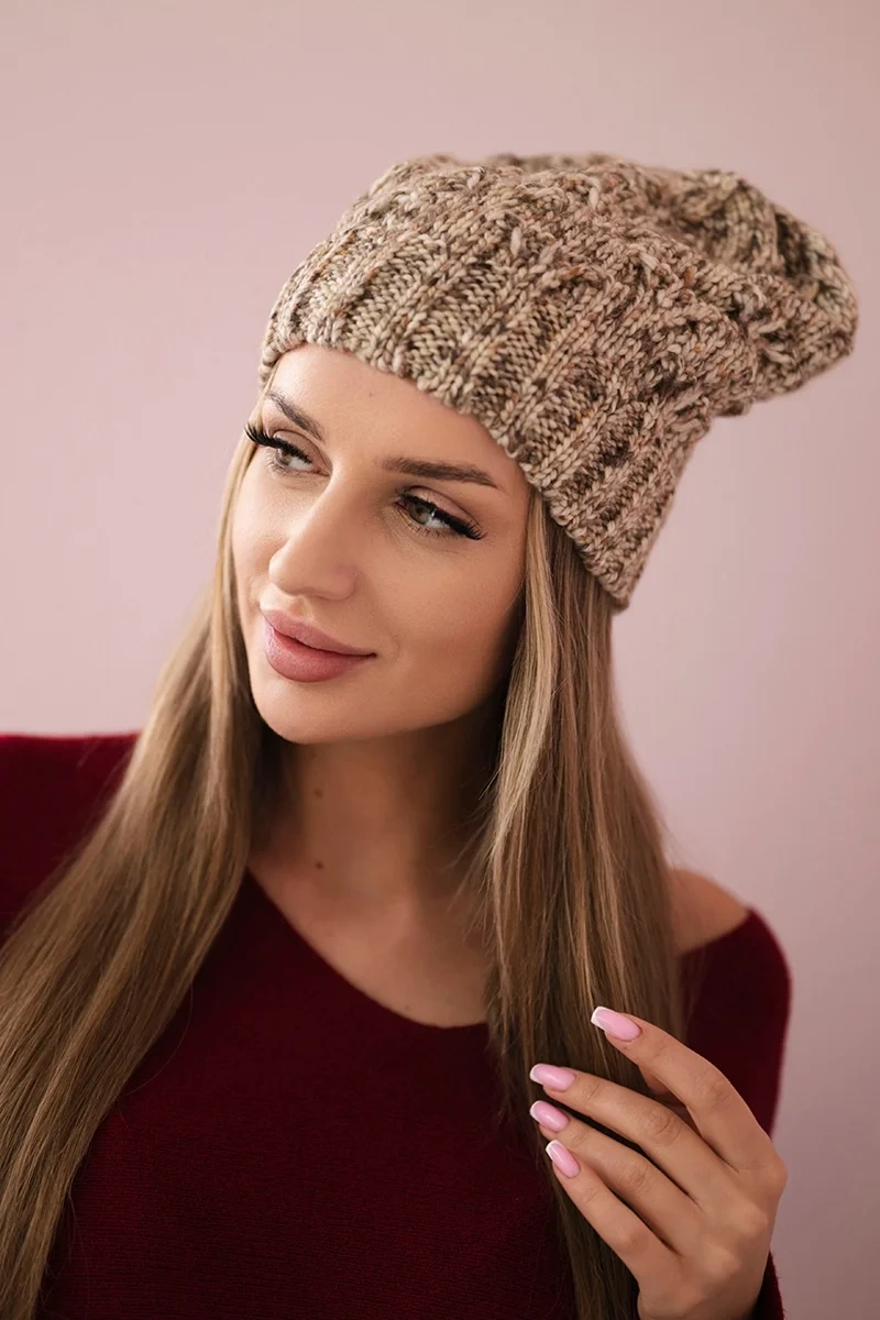 Kesi Čapica s fleece Roksana K209 tmavo béžová